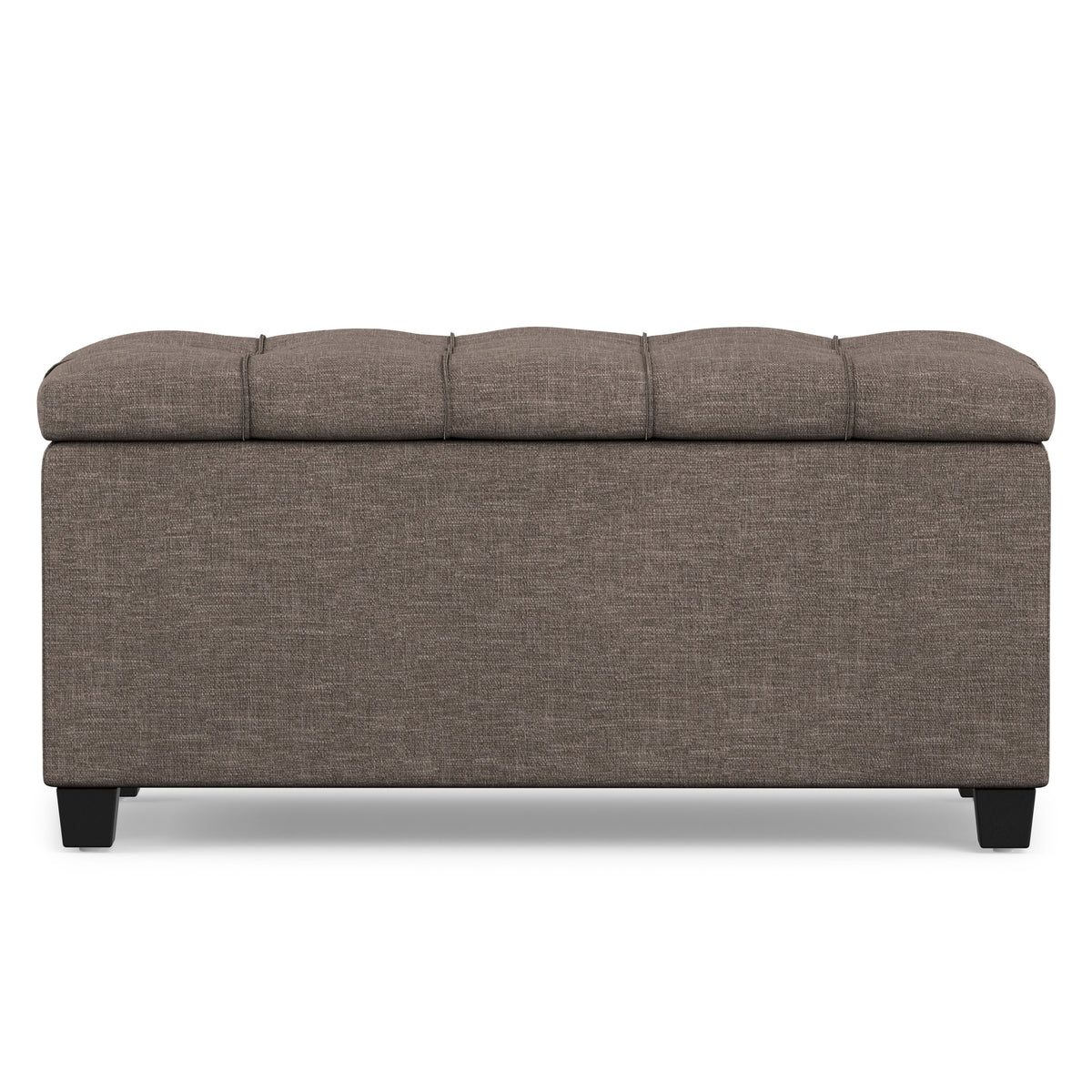 Fawn Brown Linen Style Fabric | Sienna Storage Ottoman in Linen