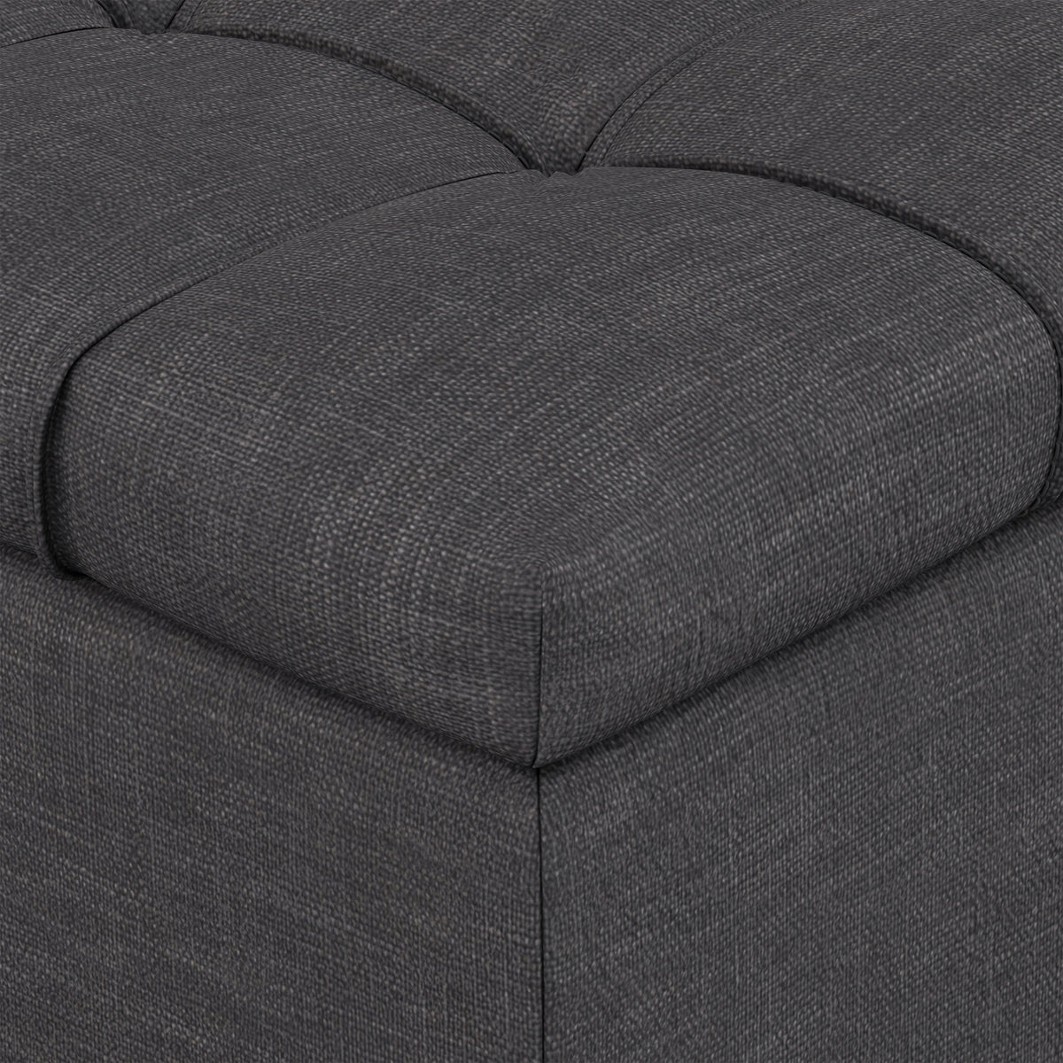Slate Grey Linen Style Fabric | Sienna Storage Ottoman in Linen