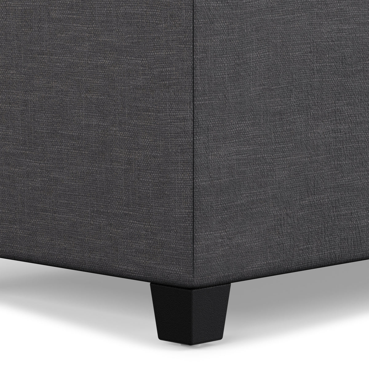 Slate Grey Linen Style Fabric | Sienna Storage Ottoman in Linen