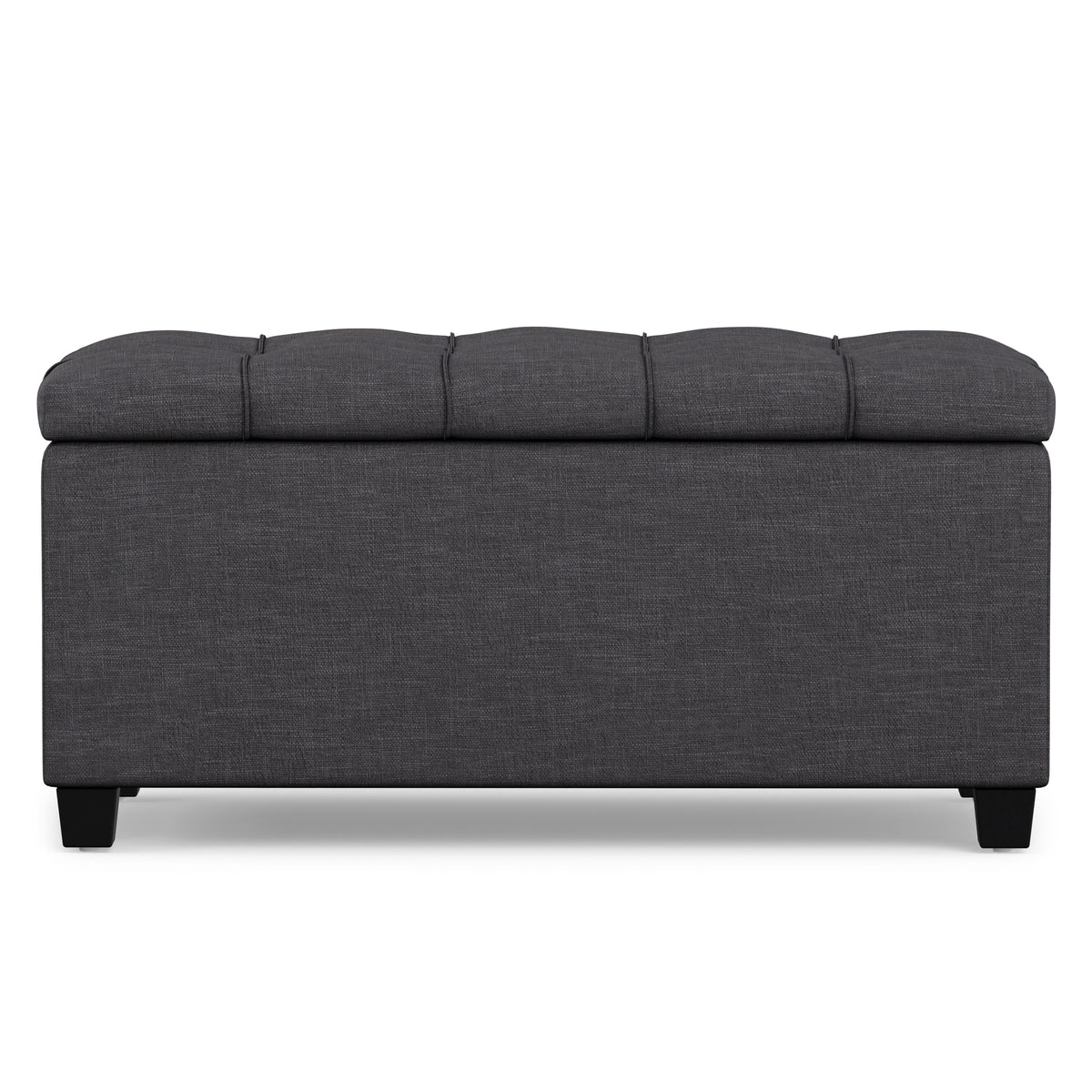 Slate Grey Linen Style Fabric | Sienna Storage Ottoman in Linen