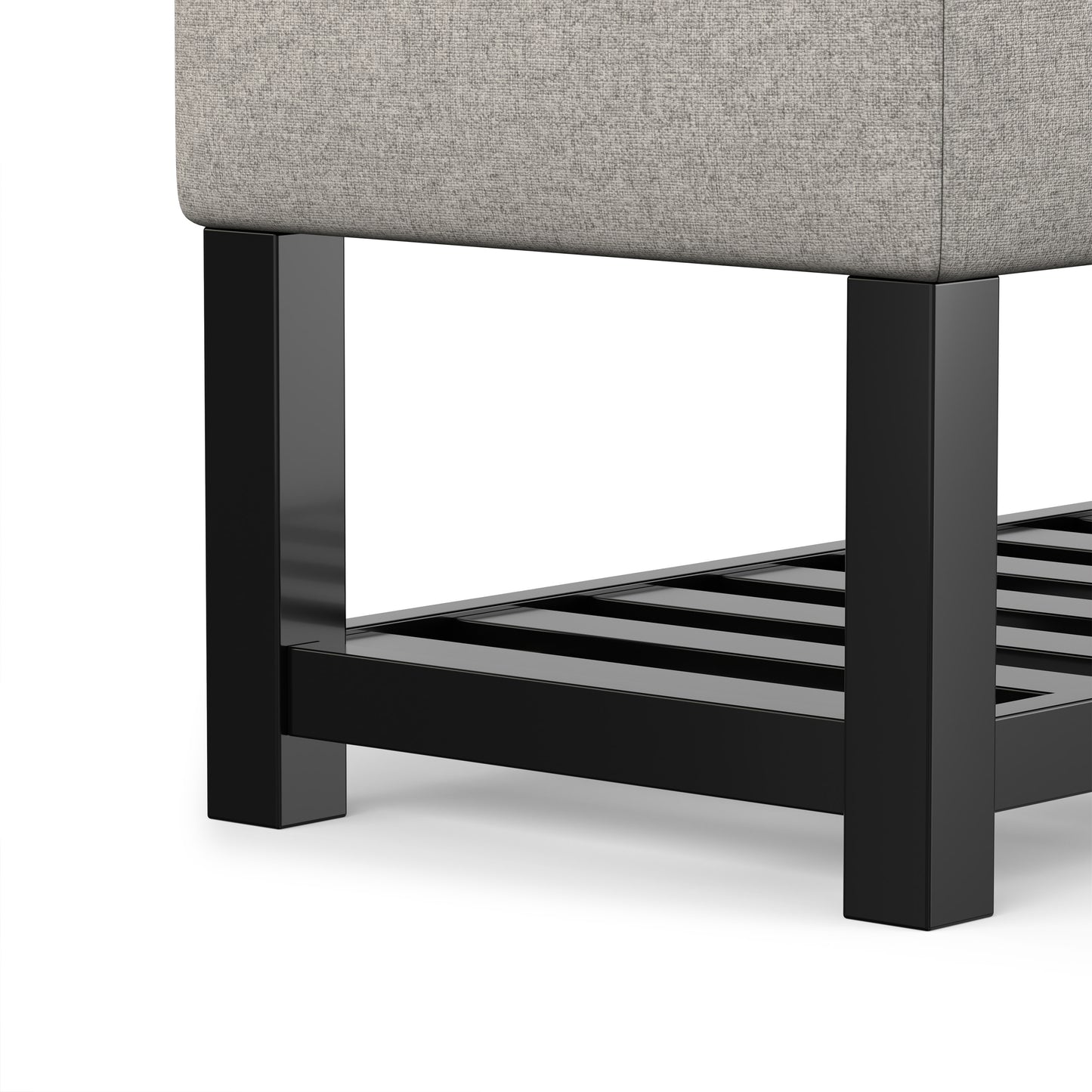 Cloud Grey Linen Style Fabric | Saxon Storage Ottoman Bench