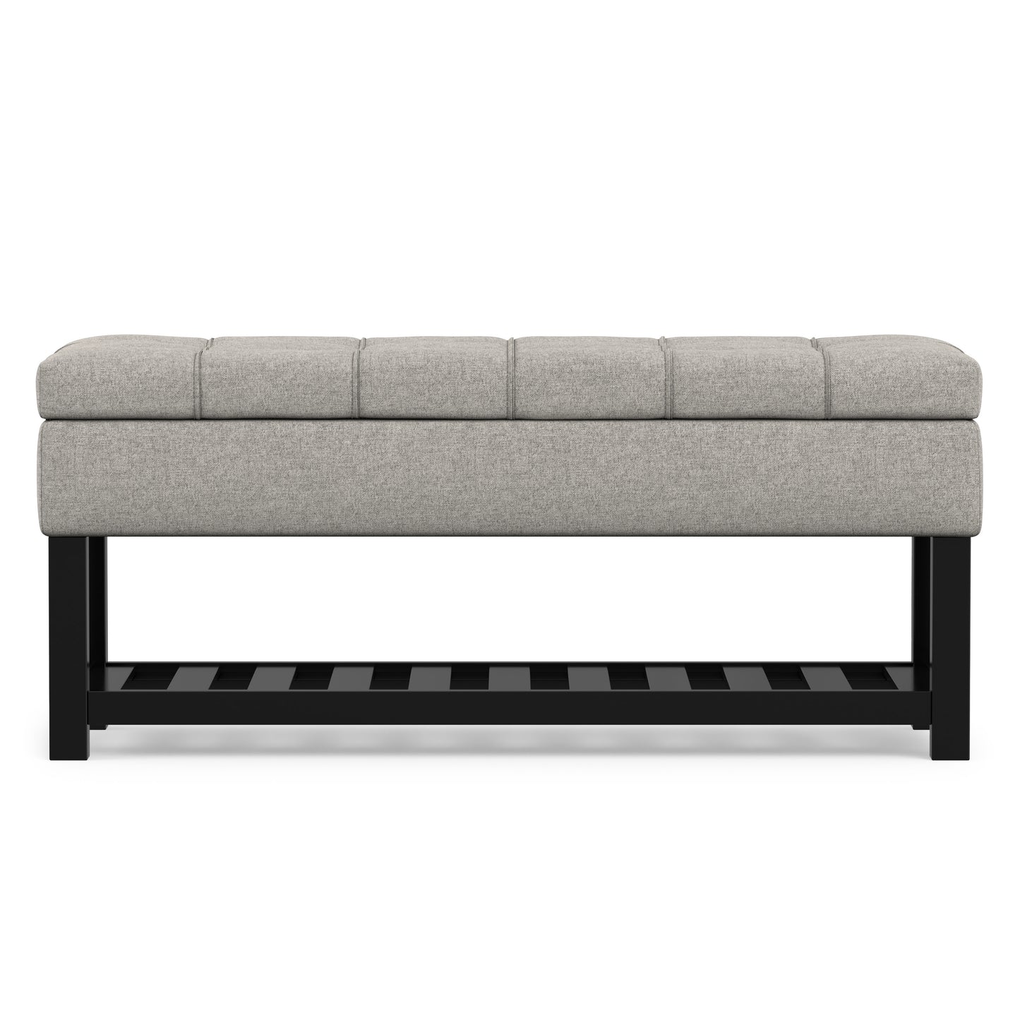 Cloud Grey Linen Style Fabric | Saxon Storage Ottoman Bench