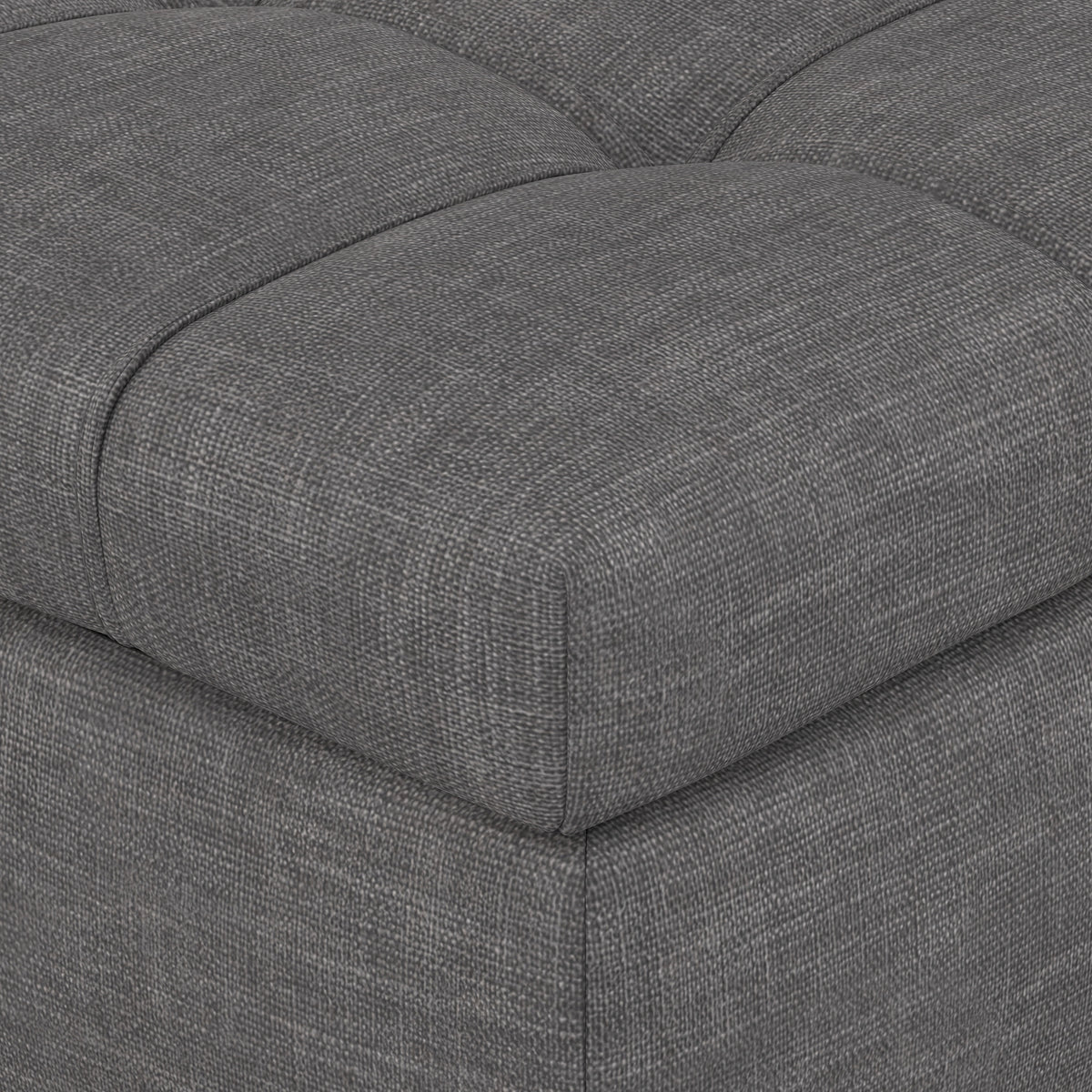 Slate Grey Linen Style Fabric | Saxon Storage Ottoman Bench