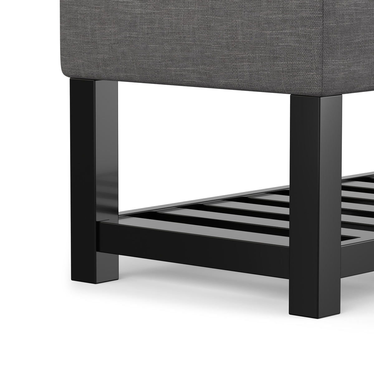 Slate Grey Linen Style Fabric | Saxon Storage Ottoman Bench