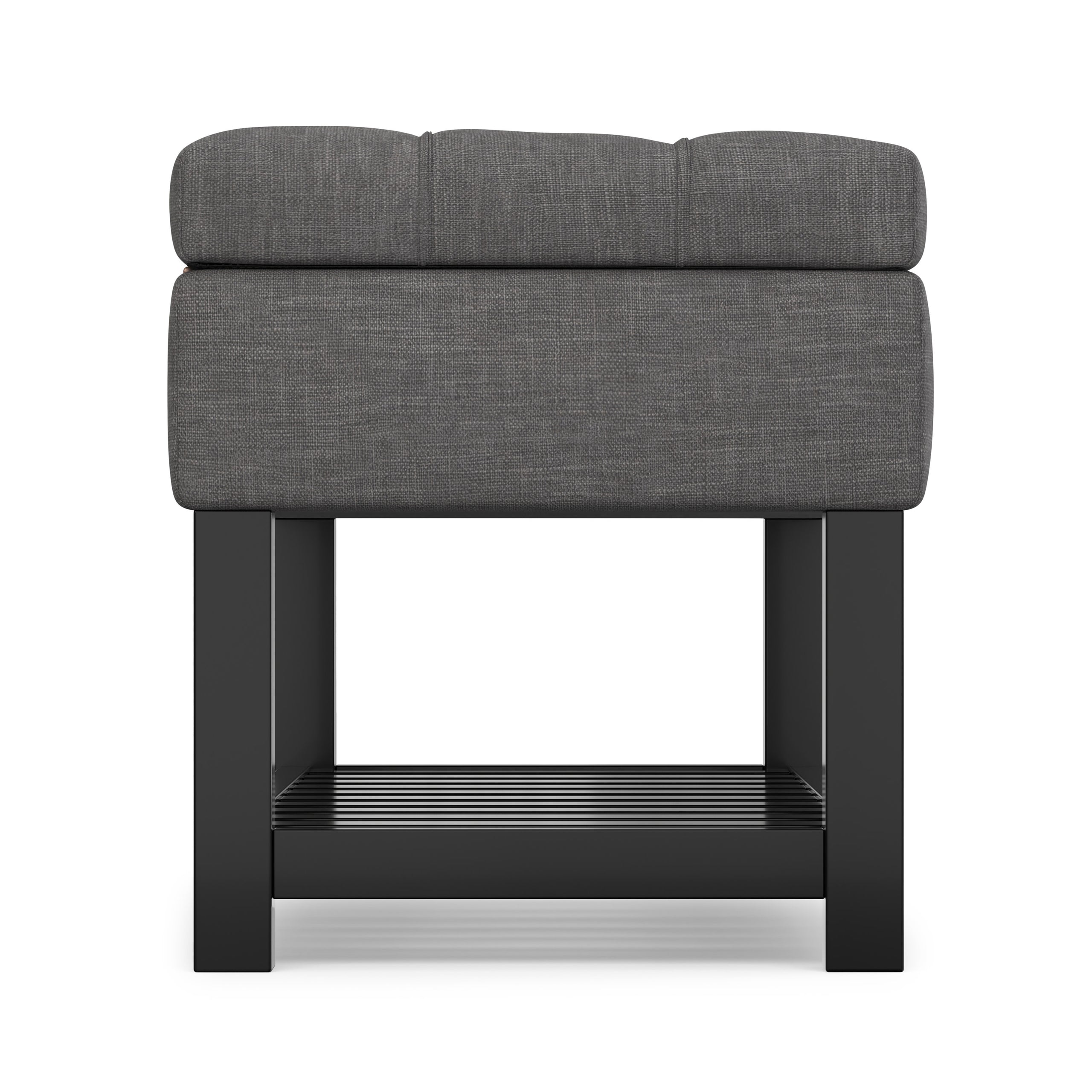 Slate Grey Linen Style Fabric | Saxon Storage Ottoman Bench