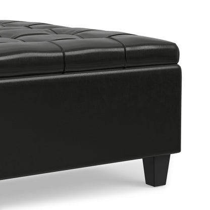 Midnight Black Vegan Leather | Harrison Coffee Table Storage Ottoman