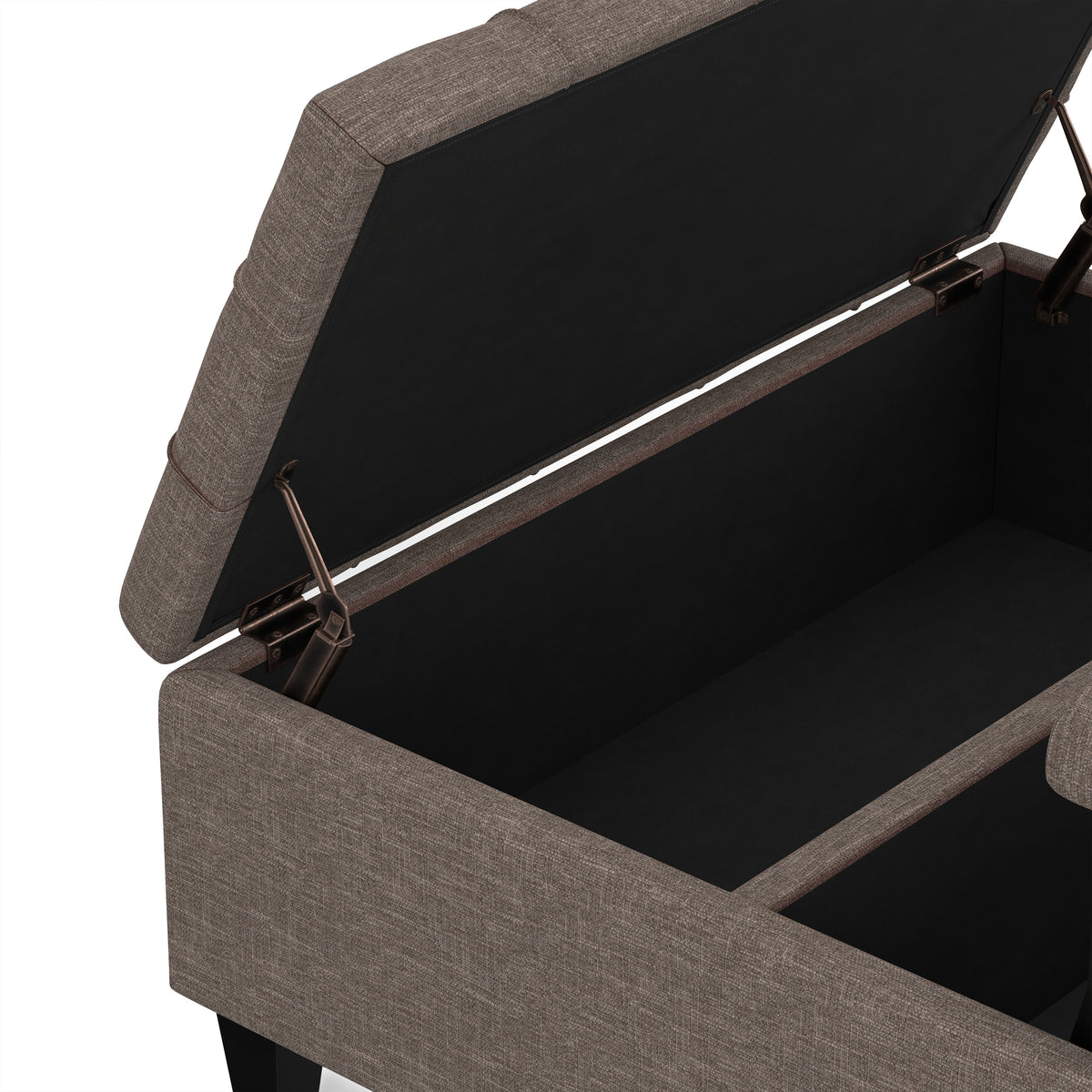 Fawn Brown Linen Style Fabric | Harrison Coffee Table Storage Ottoman