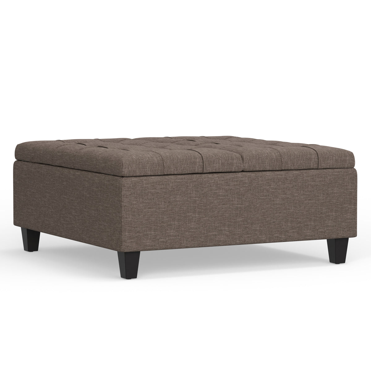 Fawn Brown Linen Style Fabric | Harrison Coffee Table Storage Ottoman