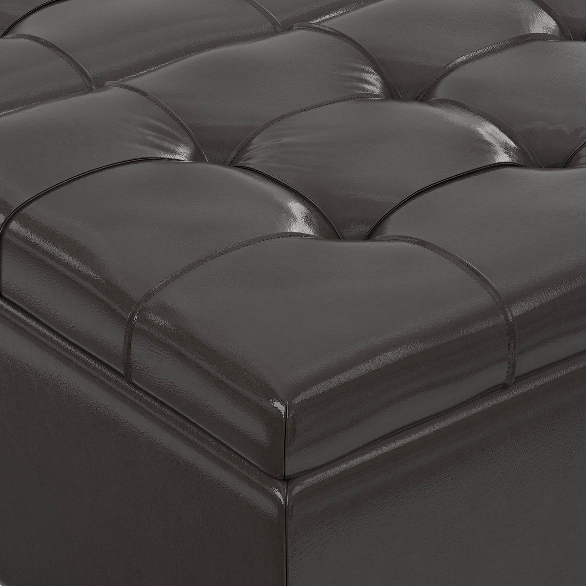 Tanners Brown Vegan Leather | Harrison Coffee Table Storage Ottoman