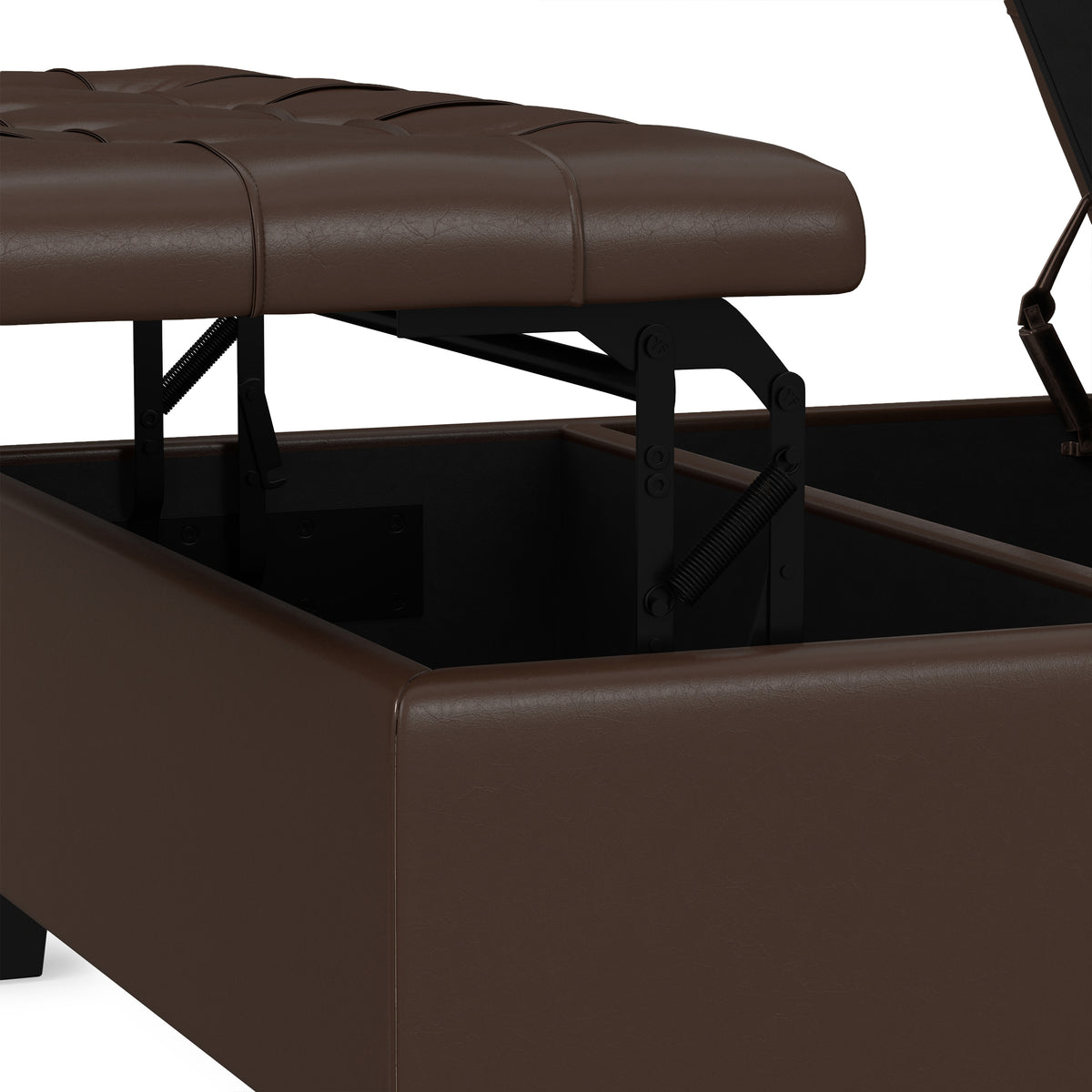 Chocolate Brown Vegan Leather | Harrison Coffee Table Storage Ottoman