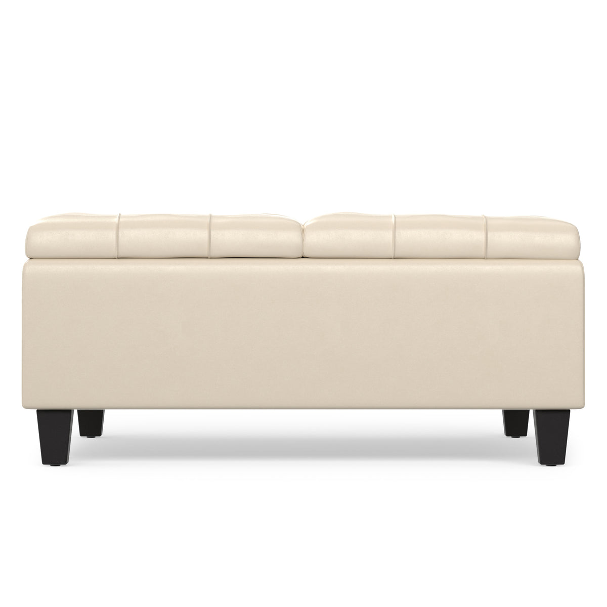 Satin Cream Vegan Leather | Harrison Coffee Table Storage Ottoman