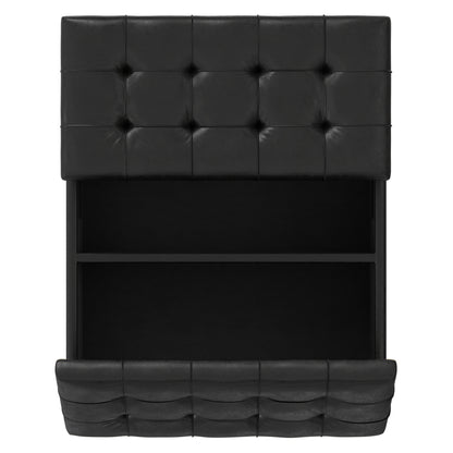 Distressed Black Distressed Vegan Leather | Harrison Coffee Table Storage Ottoman