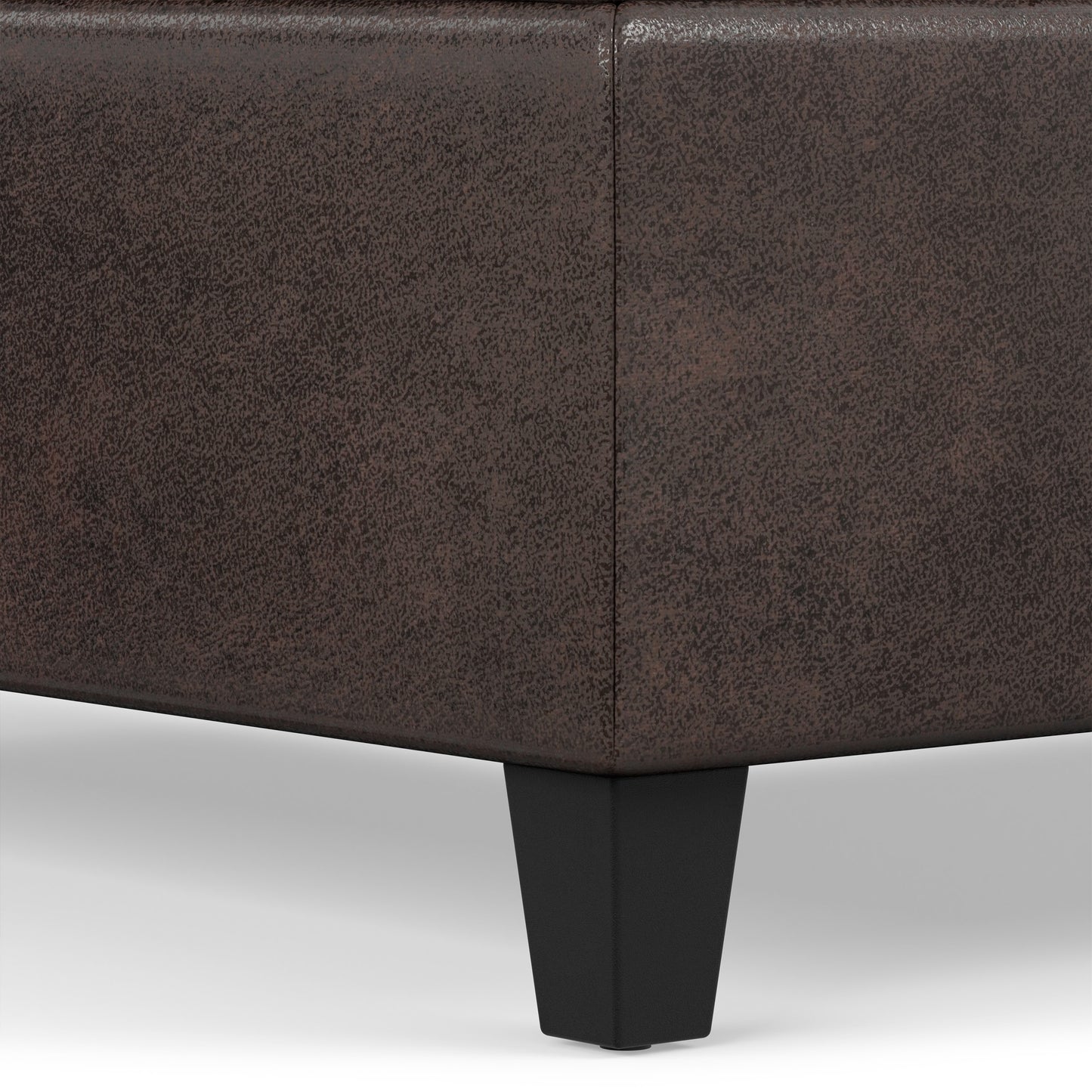 Distressed Brown Distressed Vegan Leather | Harrison Coffee Table Storage Ottoman
