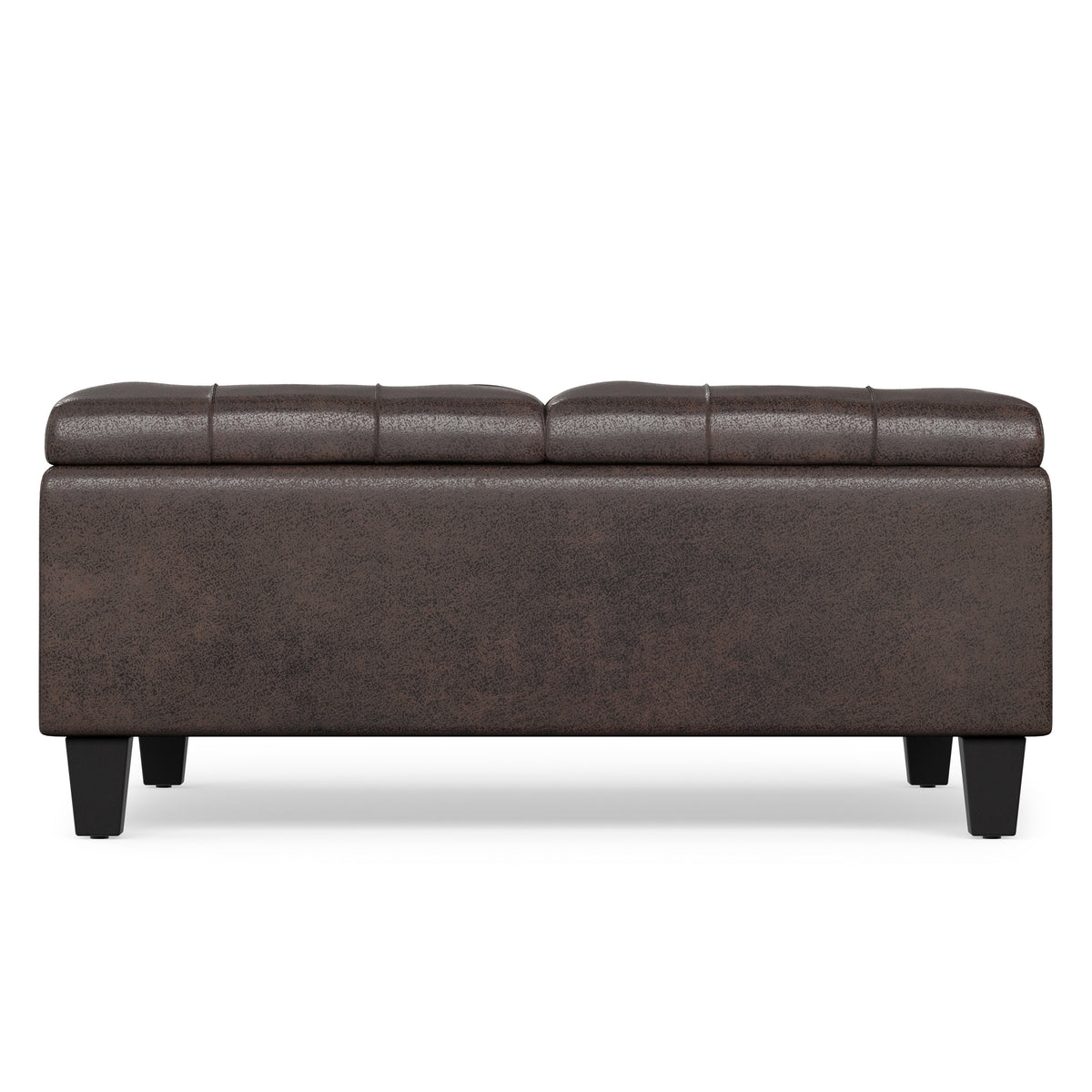 Distressed Brown Distressed Vegan Leather | Harrison Coffee Table Storage Ottoman