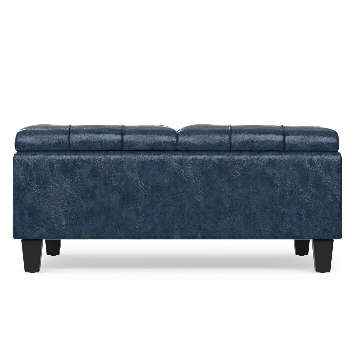 Denim Blue Vegan Leather | Harrison Coffee Table Storage Ottoman