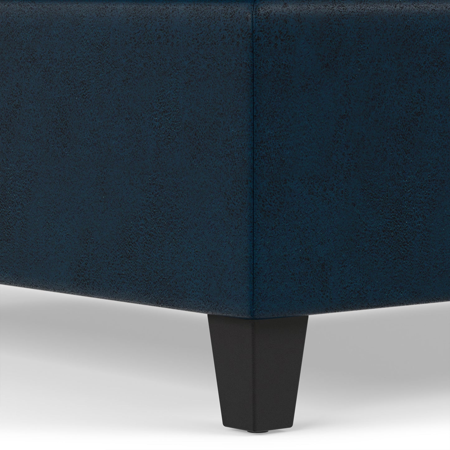 Distressed Dark Blue Distressed Vegan Leather | Harrison Coffee Table Storage Ottoman