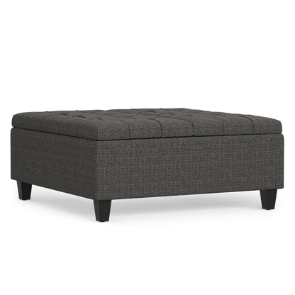 Ebony Tweed Style Fabric | Harrison Coffee Table Ottoman in Tweed