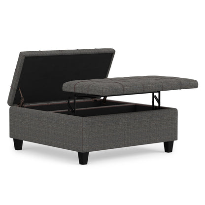 Ebony Tweed Style Fabric | Harrison Coffee Table Ottoman in Tweed