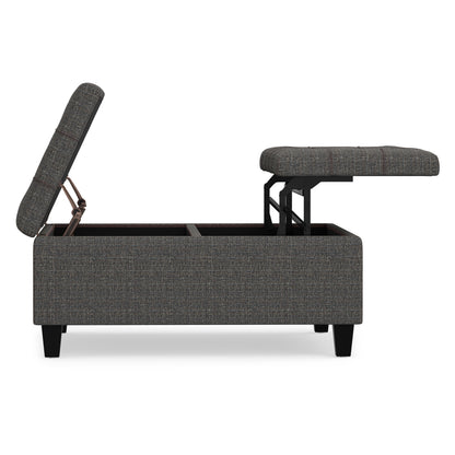 Ebony Tweed Style Fabric | Harrison Coffee Table Ottoman in Tweed