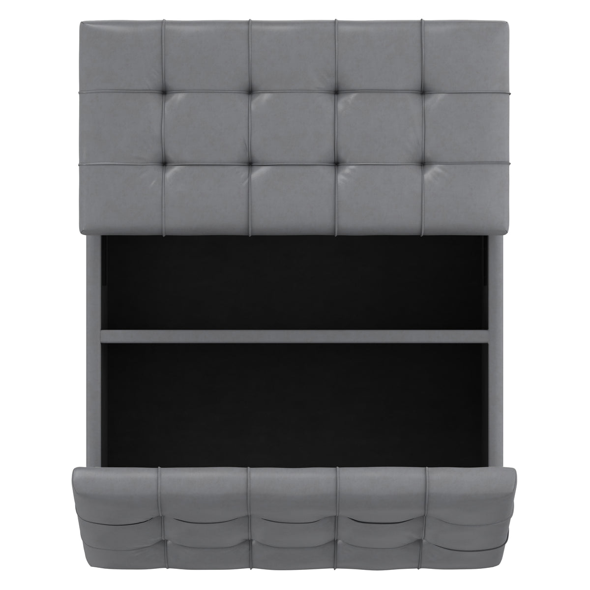 Stone Grey Vegan Leather | Harrison Coffee Table Storage Ottoman