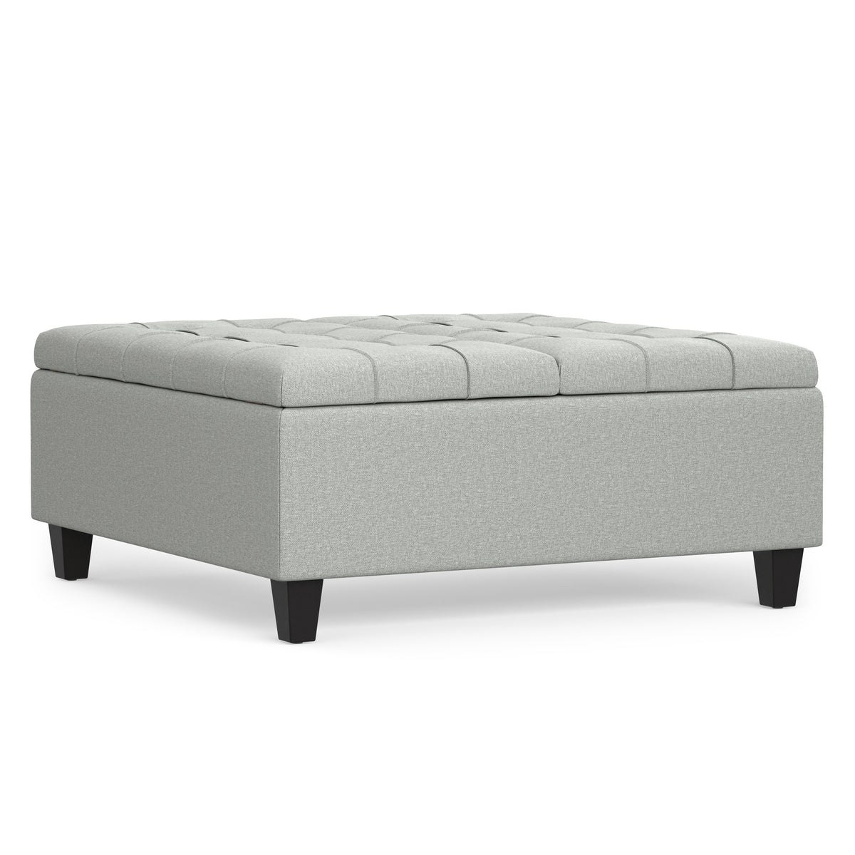 Light Stone Grey Linen Style Fabric | Harrison Coffee Table Storage Ottoman