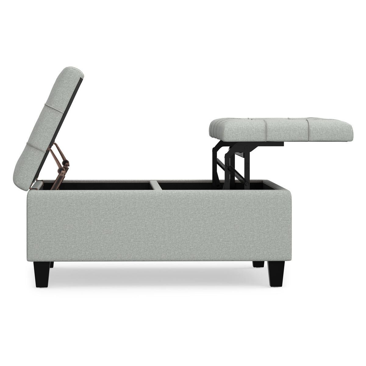 Light Stone Grey Linen Style Fabric | Harrison Coffee Table Storage Ottoman