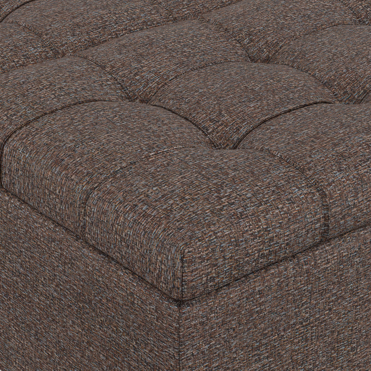 Mink Brown Tweed Style Fabric | Harrison Coffee Table Ottoman in Tweed