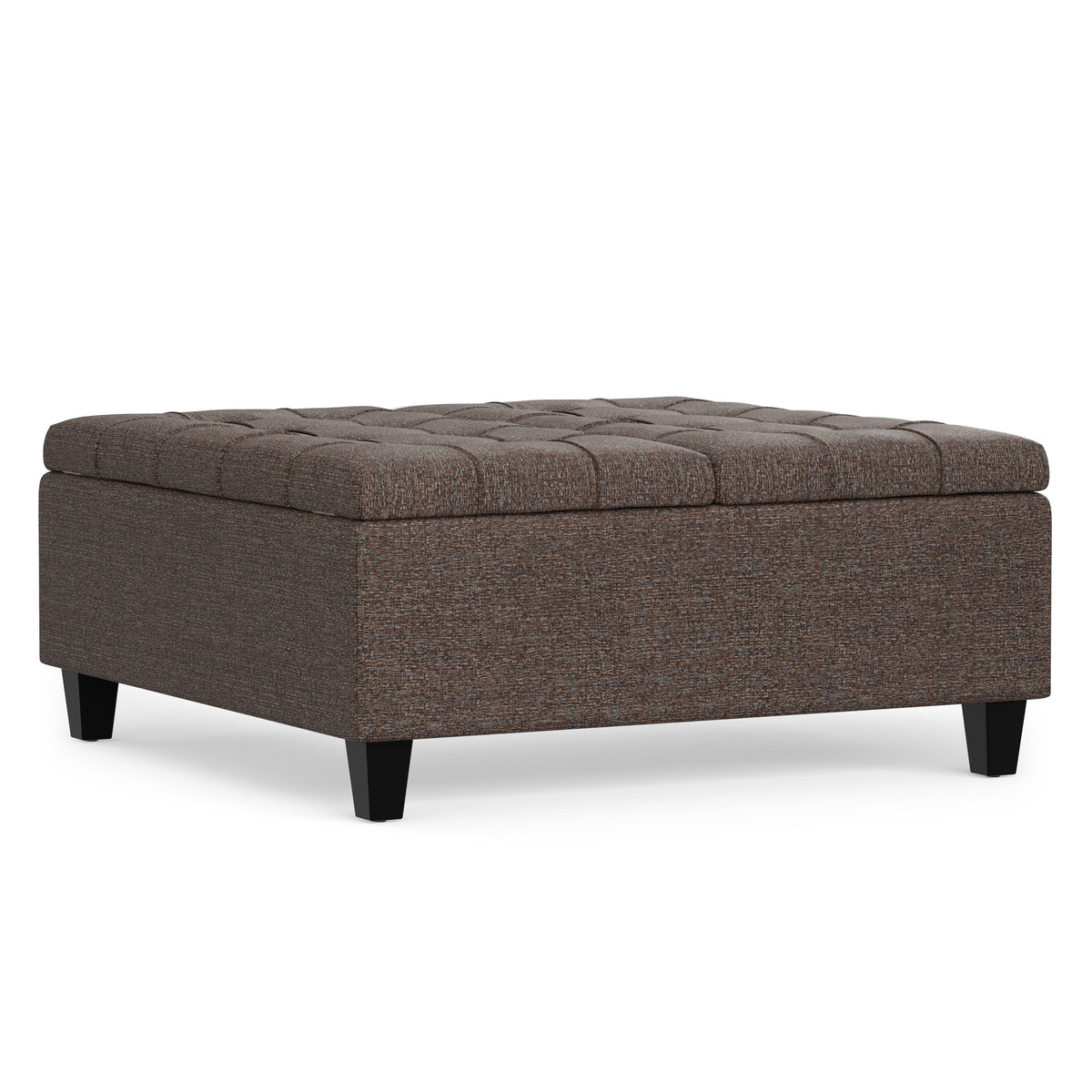 Mink Brown Tweed Style Fabric | Harrison Coffee Table Ottoman in Tweed