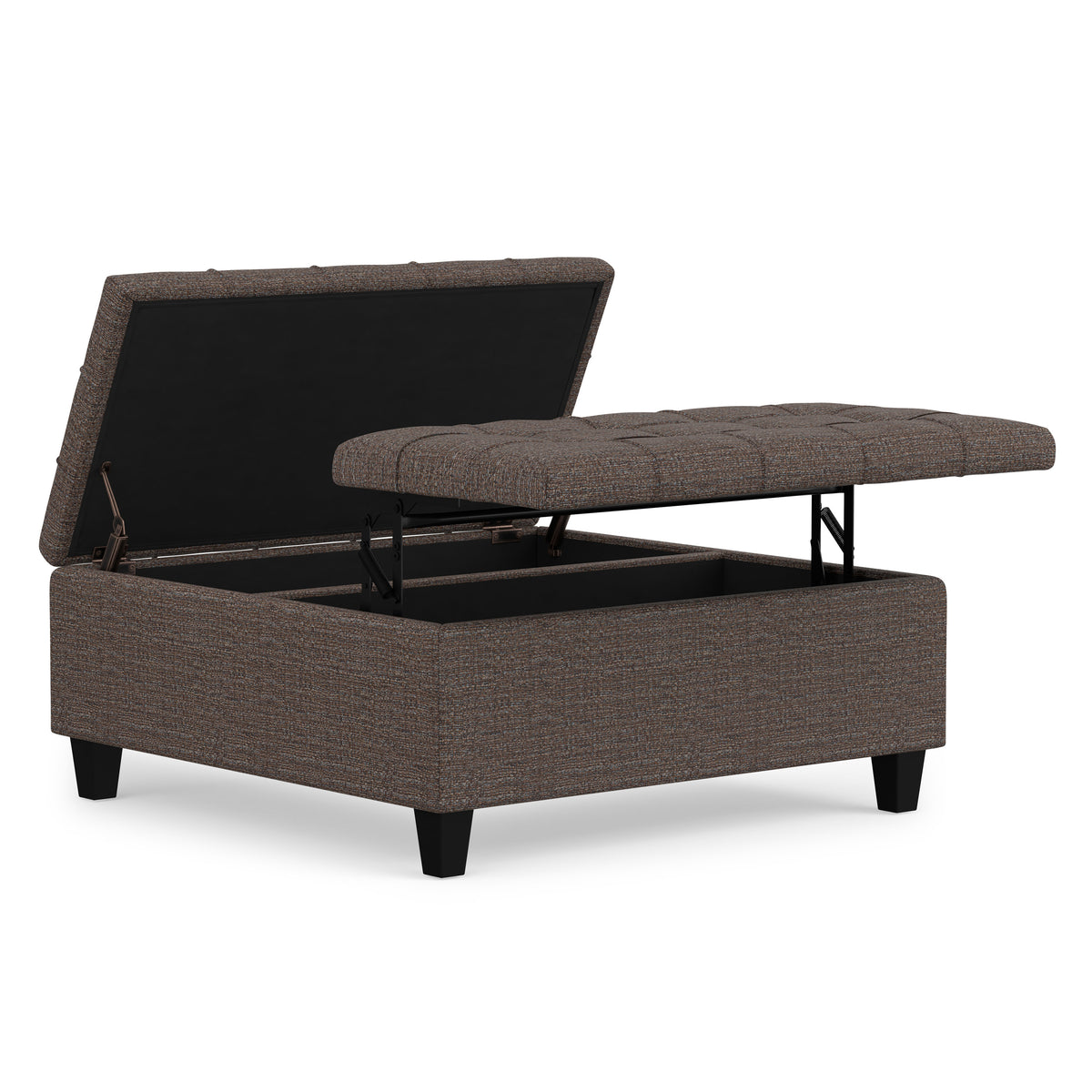 Mink Brown Tweed Style Fabric | Harrison Coffee Table Ottoman in Tweed