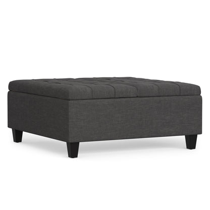 Slate Grey Linen Style Fabric | Harrison Coffee Table Storage Ottoman