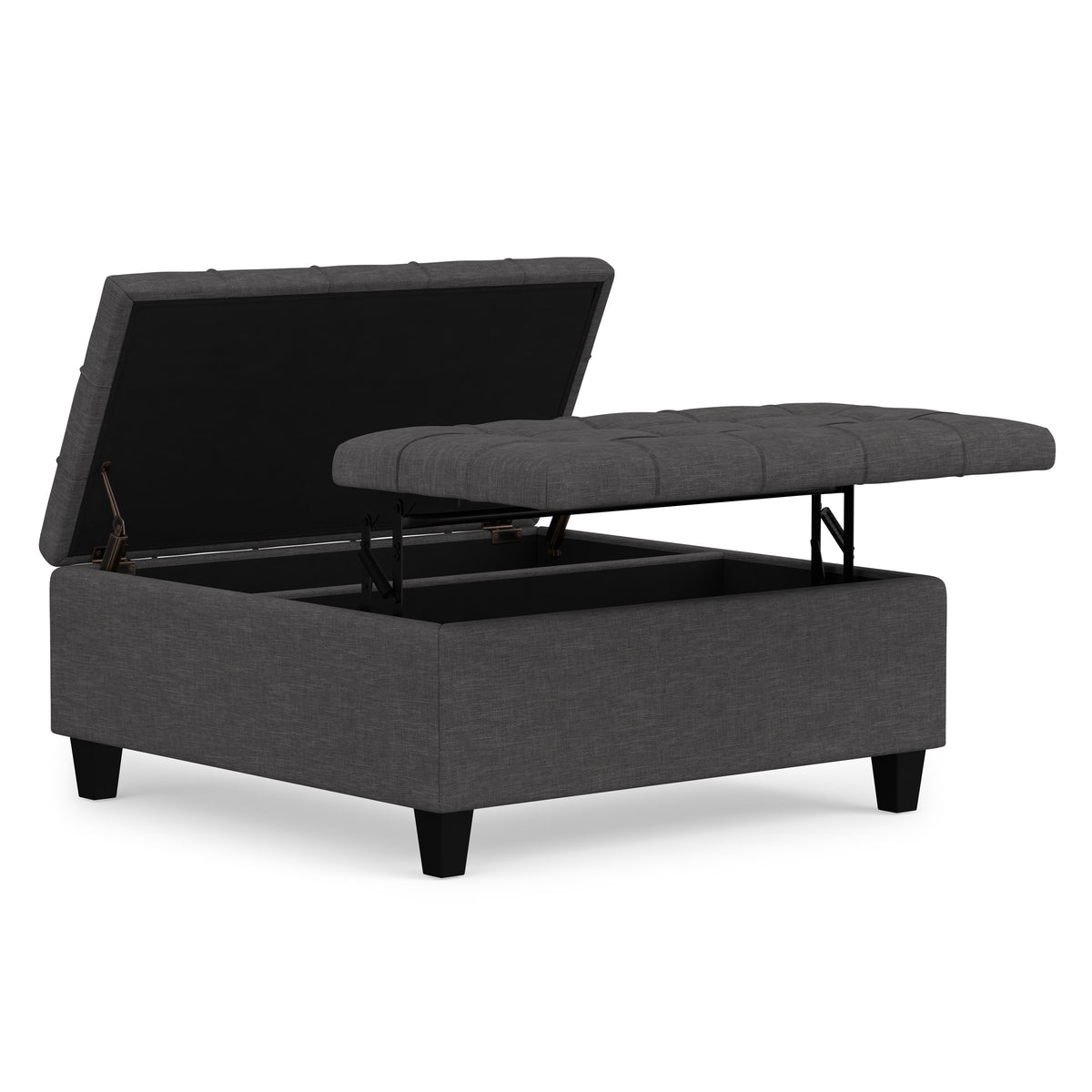Slate Grey Linen Style Fabric | Harrison Coffee Table Storage Ottoman