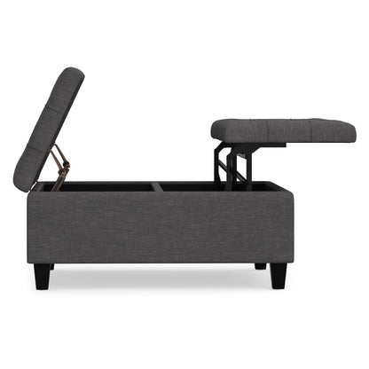 Slate Grey Linen Style Fabric | Harrison Coffee Table Storage Ottoman