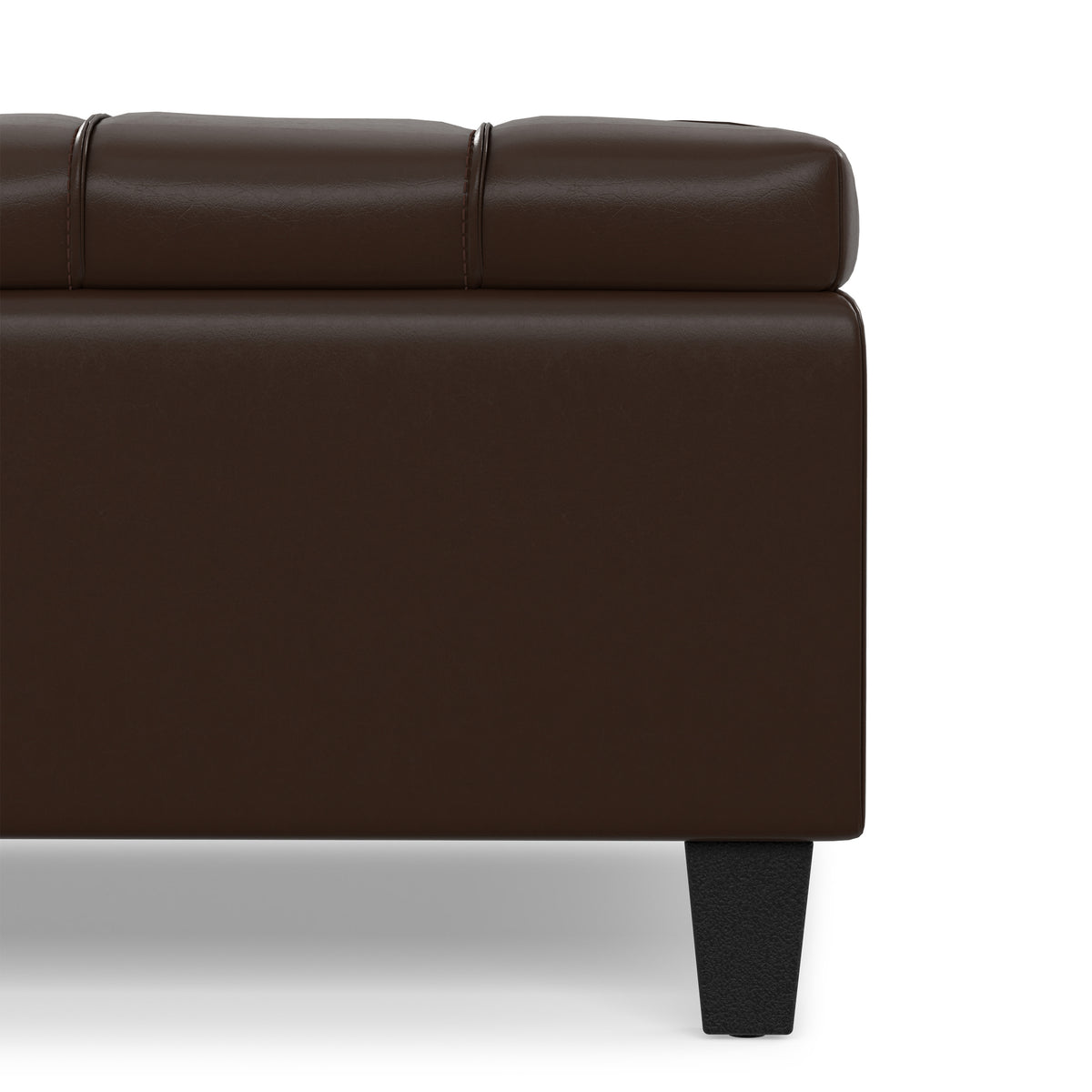 Chocolate Brown Vegan Leather | Harrison Large Square Coffee Table Storage Ottoman