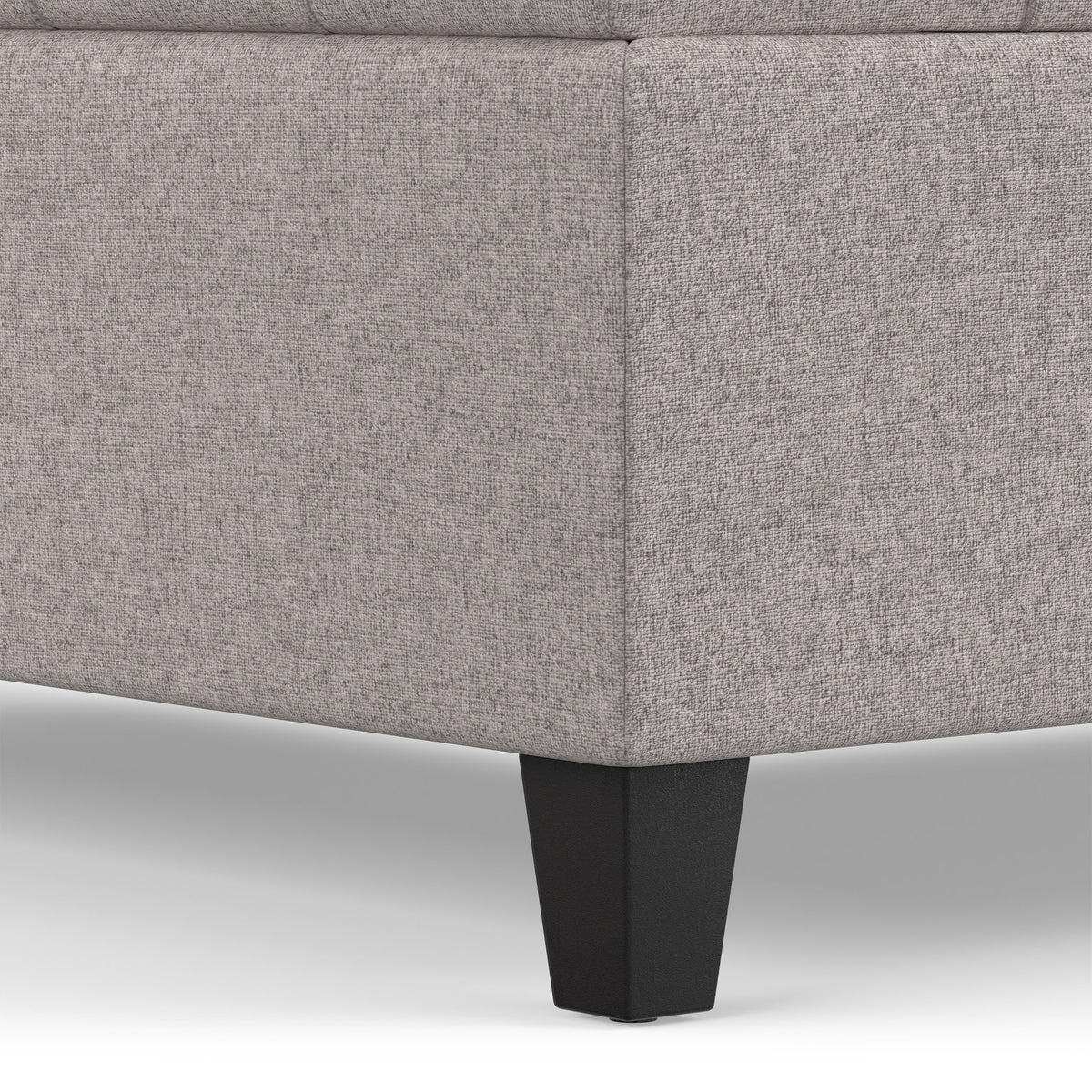Cloud Grey Linen Style Fabric | Harrison Large Square Coffee Table Storage Ottoman in Linen