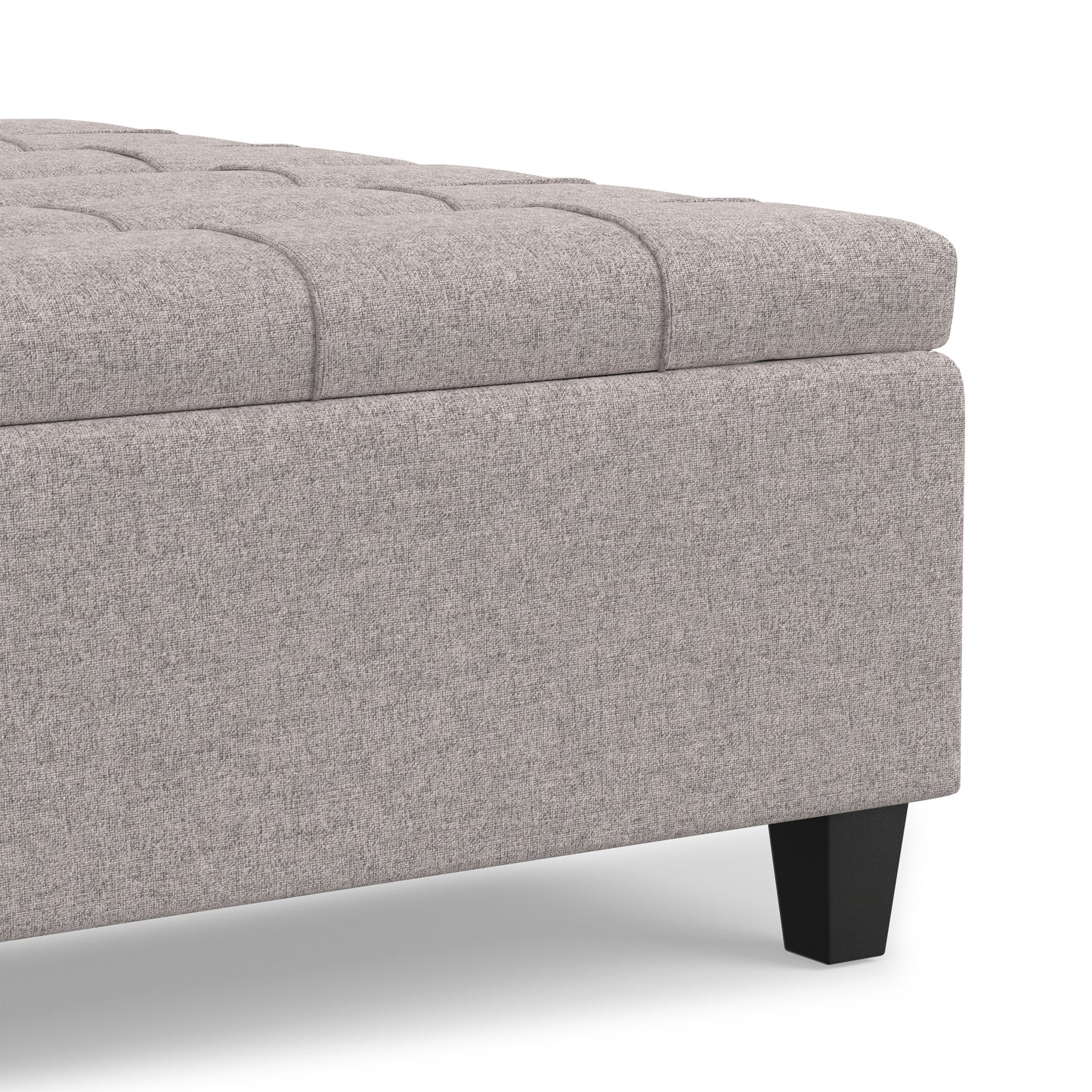 Cloud Grey Linen Style Fabric | Harrison Large Square Coffee Table Storage Ottoman in Linen