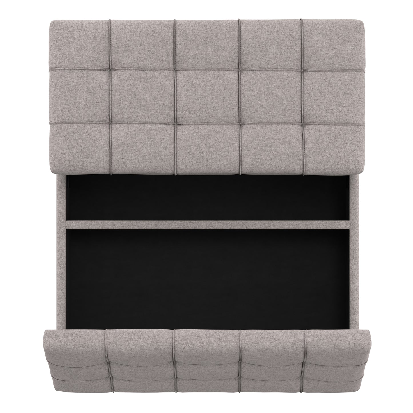 Cloud Grey Linen Style Fabric | Harrison Large Square Coffee Table Storage Ottoman in Linen