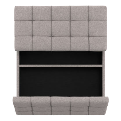 Cloud Grey Linen Style Fabric | Harrison Large Square Coffee Table Storage Ottoman in Linen