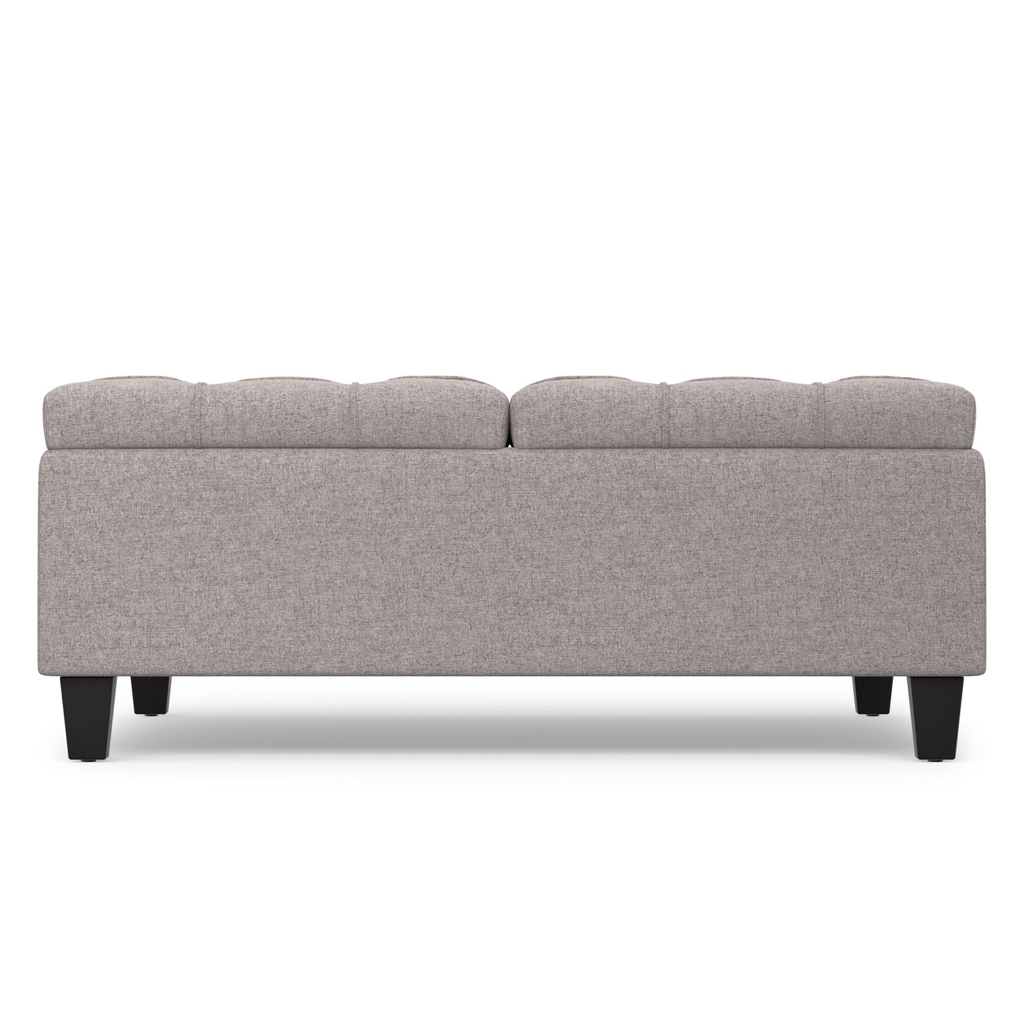 Cloud Grey Linen Style Fabric | Harrison Large Square Coffee Table Storage Ottoman in Linen