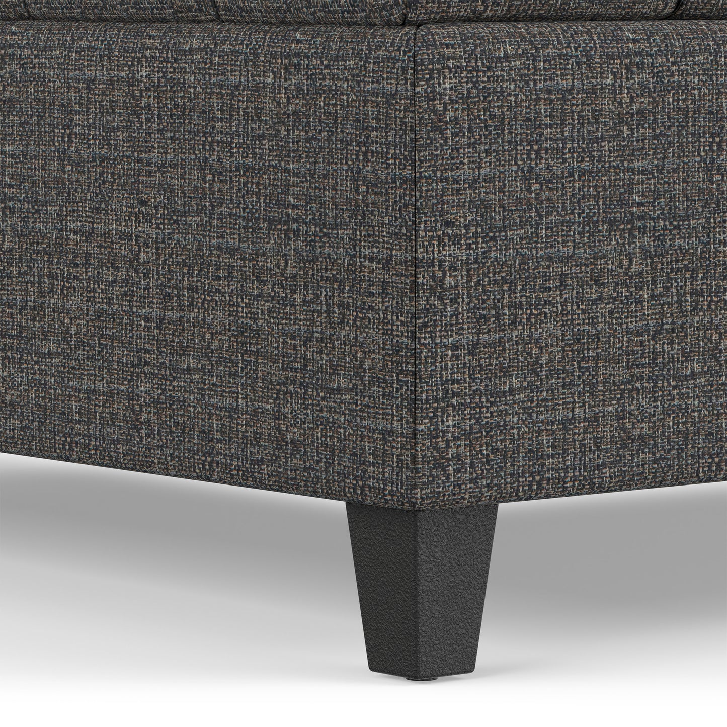 Ebony Tweed Style Fabric | Harrison Large Square Coffee Table Storage Ottoman in Tweed Style Fabric