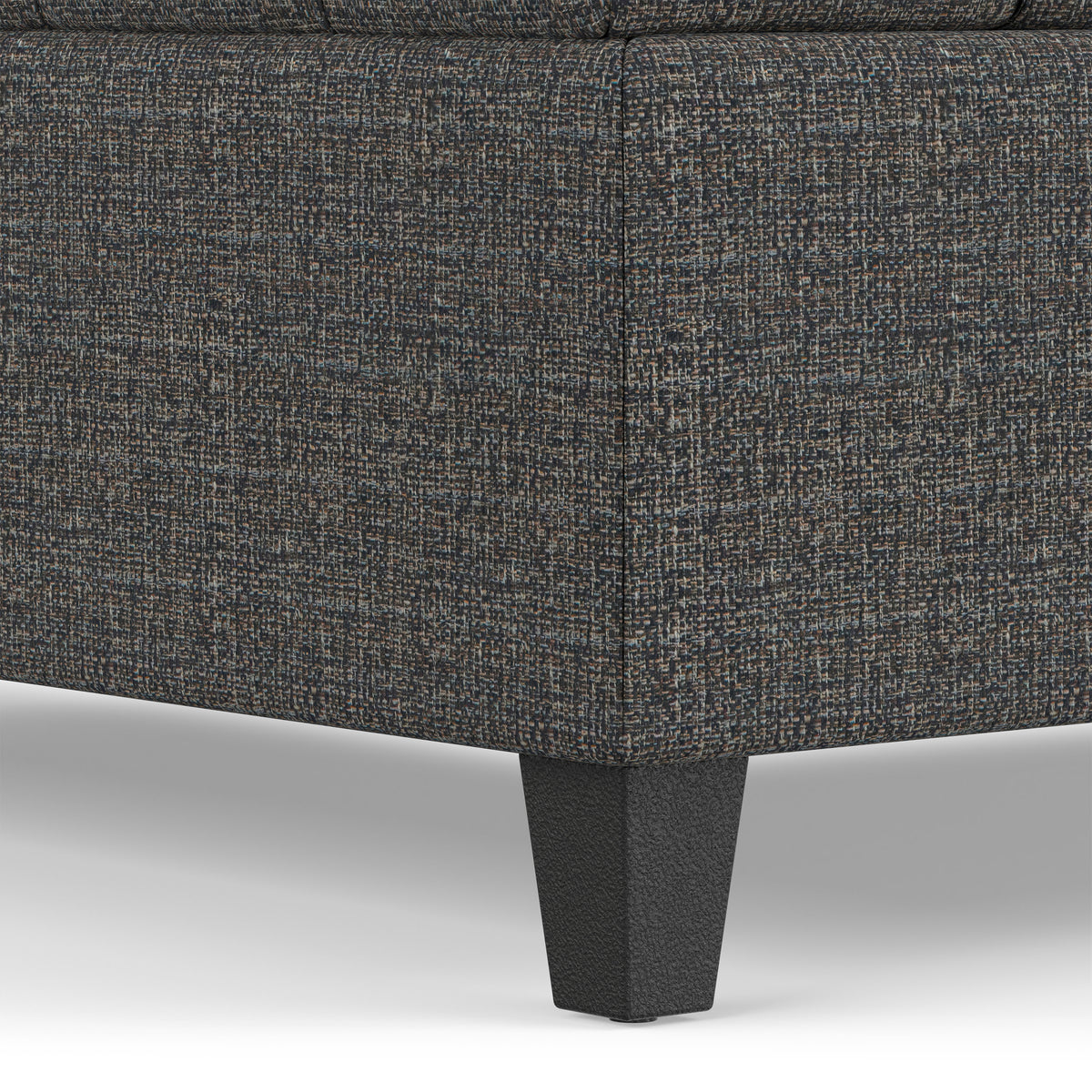 Ebony Tweed Style Fabric | Harrison Large Square Coffee Table Storage Ottoman in Tweed Style Fabric