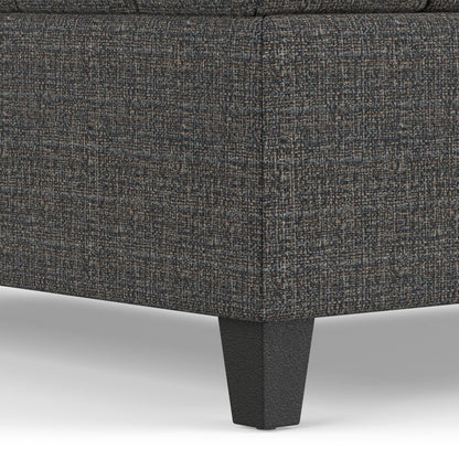 Ebony Tweed Style Fabric | Harrison Large Square Coffee Table Storage Ottoman in Tweed Style Fabric