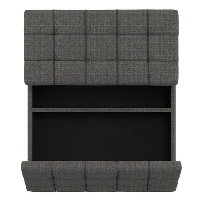Ebony Tweed Style Fabric | Harrison Large Square Coffee Table Storage Ottoman in Tweed Style Fabric