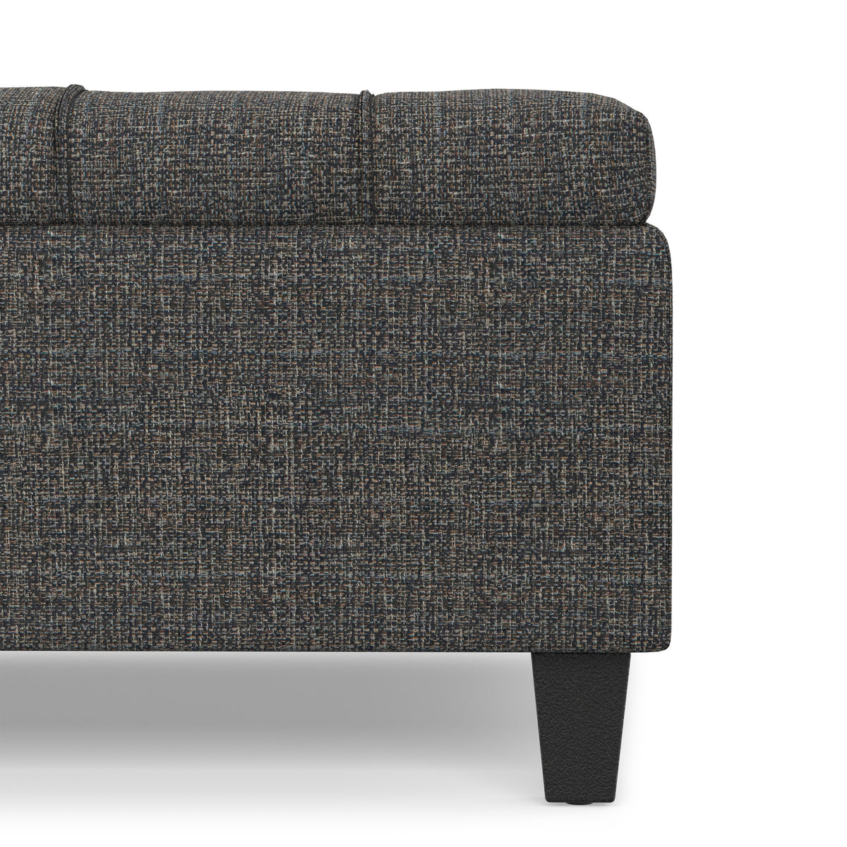 Ebony Tweed Style Fabric | Harrison Large Square Coffee Table Storage Ottoman in Tweed Style Fabric