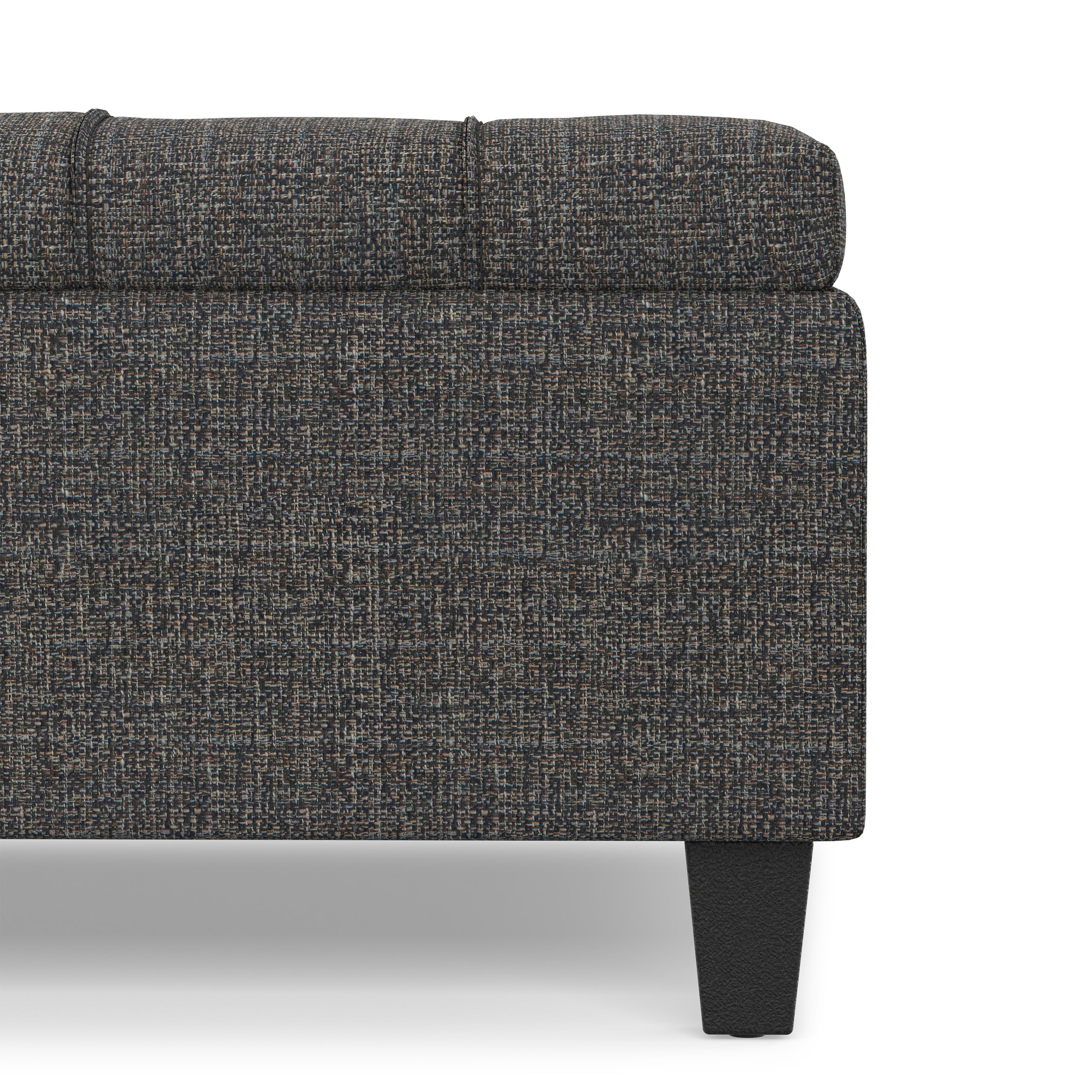 Ebony Tweed Style Fabric | Harrison Large Square Coffee Table Storage Ottoman in Tweed Style Fabric