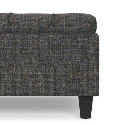 Ebony Tweed Style Fabric | Harrison Large Square Coffee Table Storage Ottoman in Tweed Style Fabric