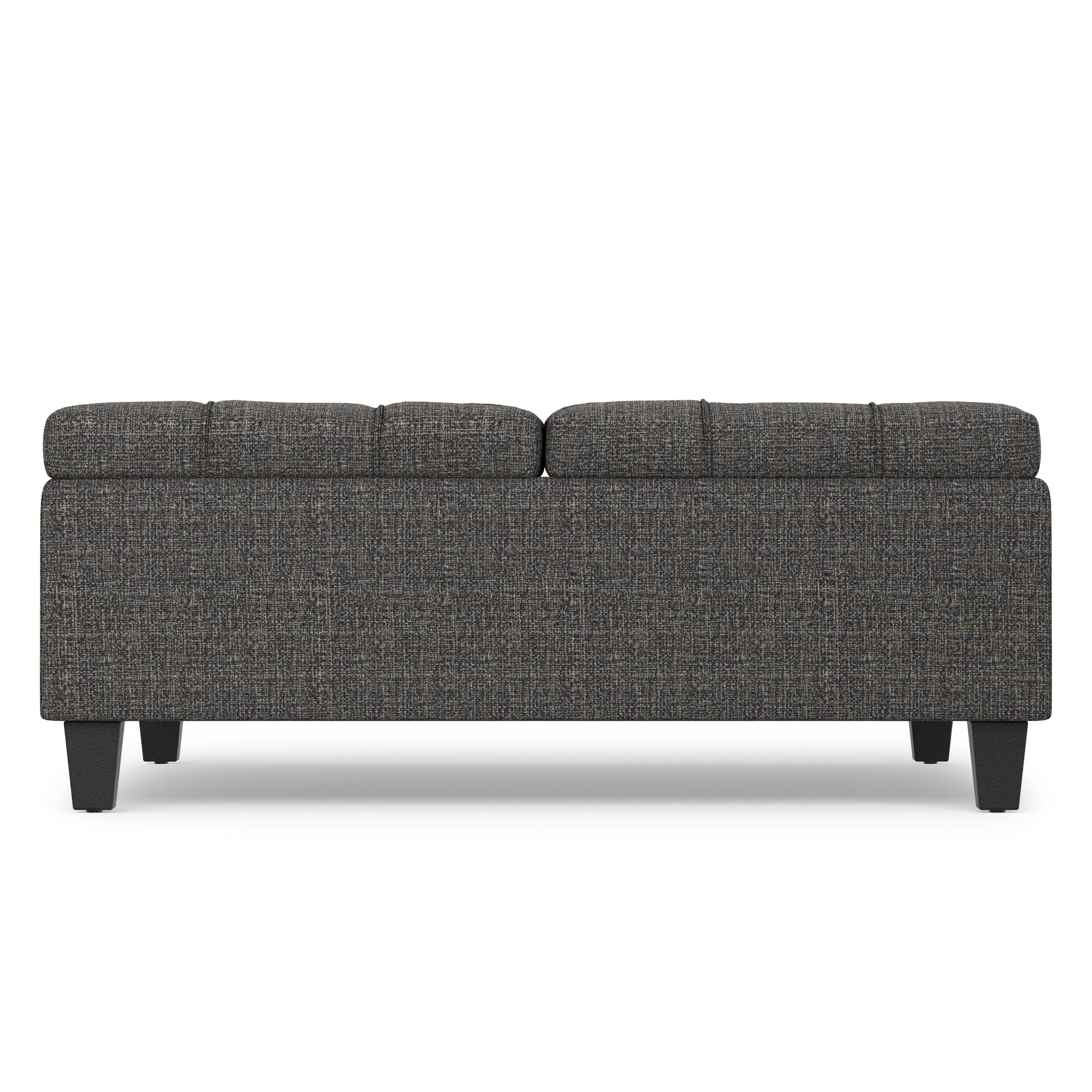 Ebony Tweed Style Fabric | Harrison Large Square Coffee Table Storage Ottoman in Tweed Style Fabric