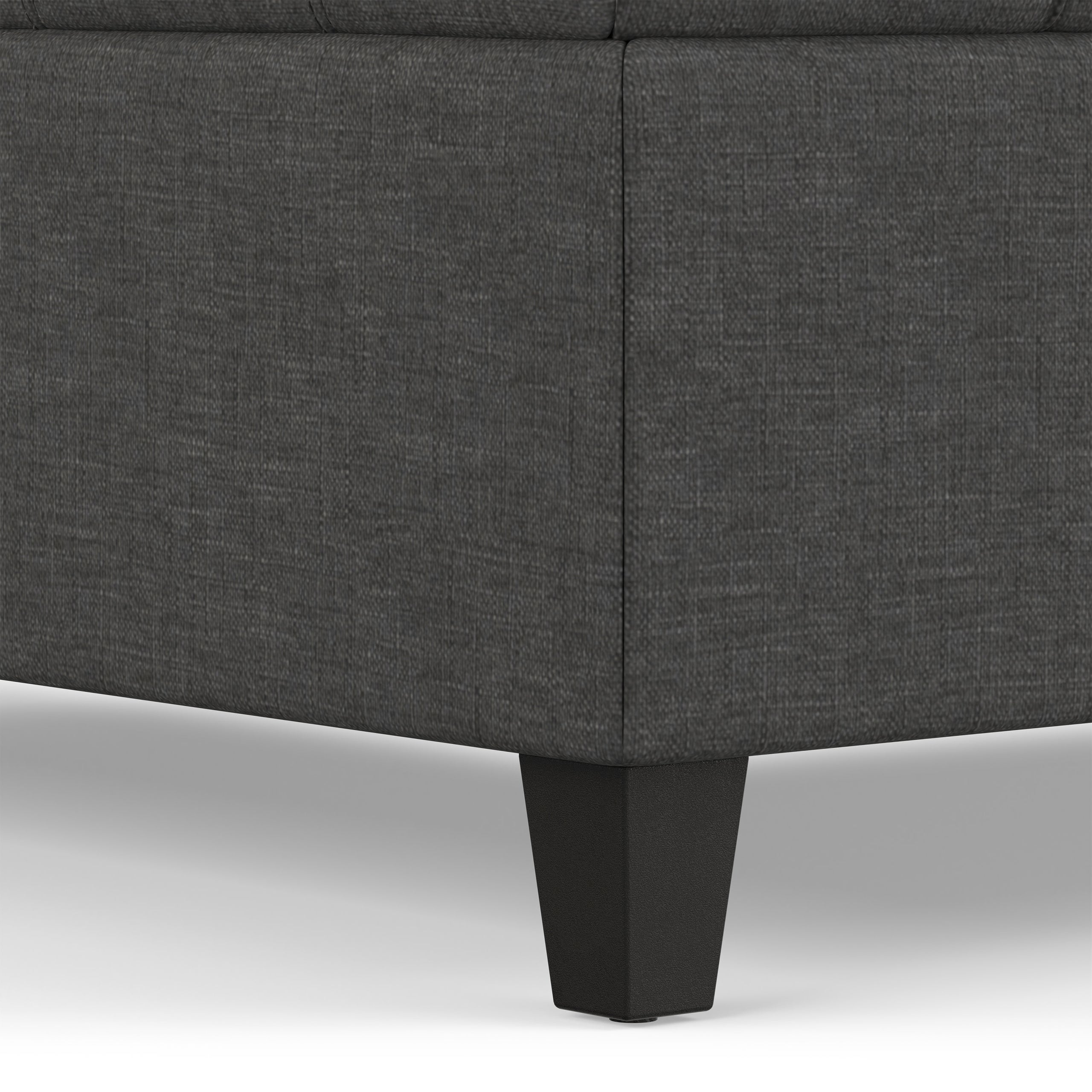 Slate Grey Linen Style Fabric | Harrison Large Square Coffee Table Storage Ottoman in Linen