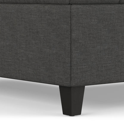 Slate Grey Linen Style Fabric | Harrison Large Square Coffee Table Storage Ottoman in Linen