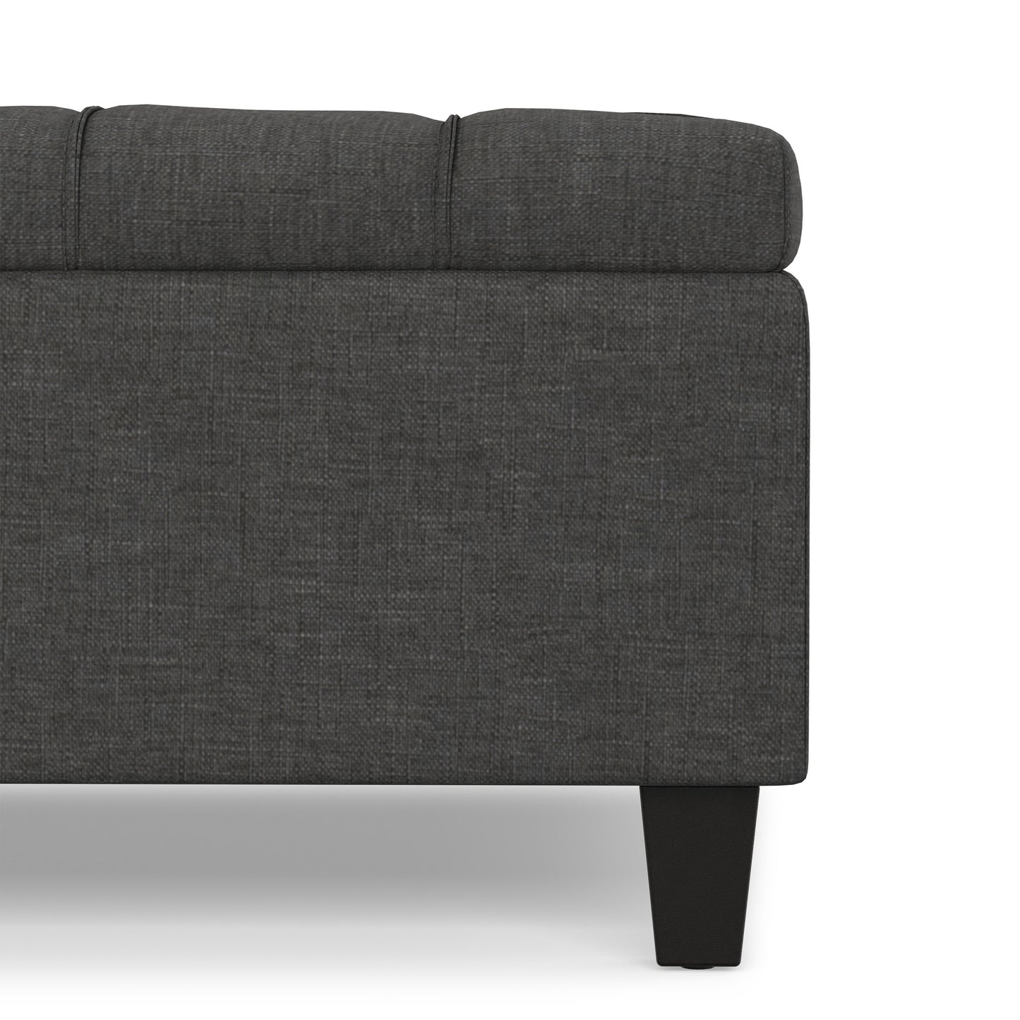 Slate Grey Linen Style Fabric | Harrison Large Square Coffee Table Storage Ottoman in Linen