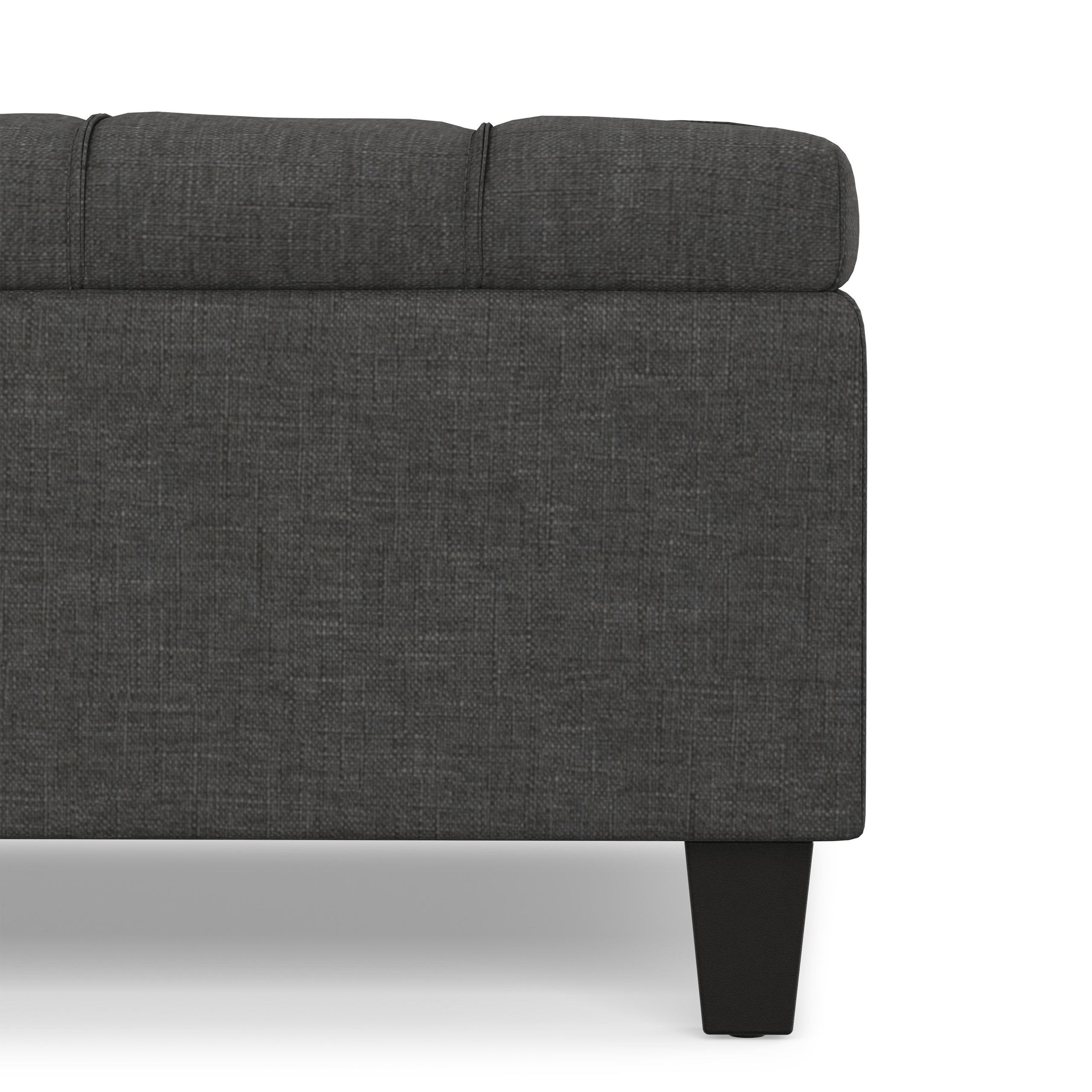 Slate Grey Linen Style Fabric | Harrison Large Square Coffee Table Storage Ottoman in Linen